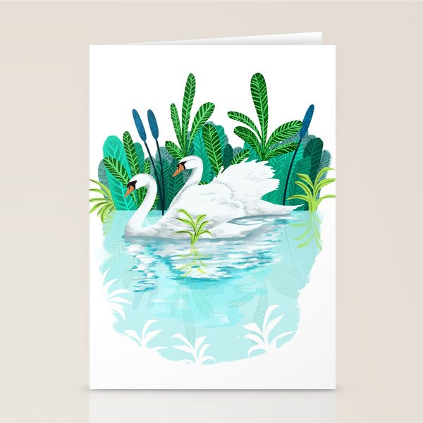 Swans In Love Stationery Card Gallery Image 2
