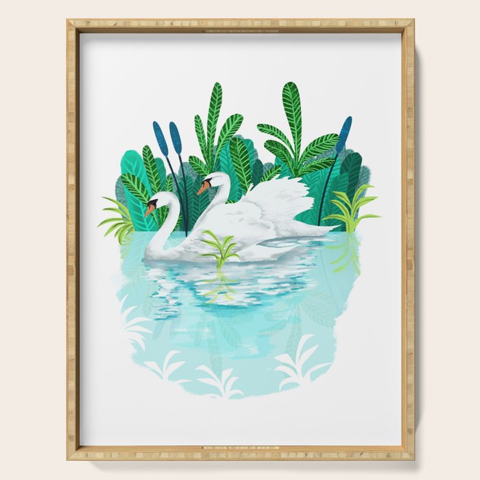 Swans In Love Serving Tray Gallery Image 1