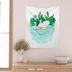 Swans In Love Wall Tapestry Gallery Image 2
