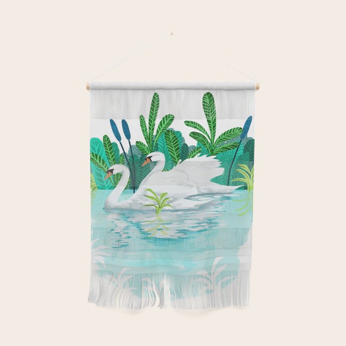 Swans In Love Wall Hanging Gallery Image 1