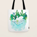 Swans In Love Tote Bag Gallery Image 1