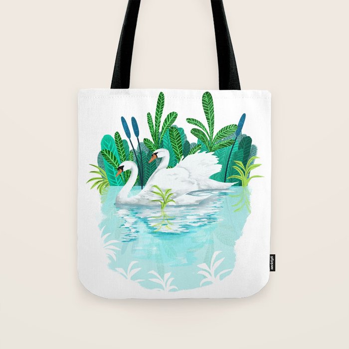 Swans In Love Tote Bag Gallery Image 1