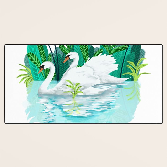Swans In Love Desk Mat Gallery Image 3