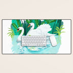 Swans In Love Desk Mat Gallery Image 1