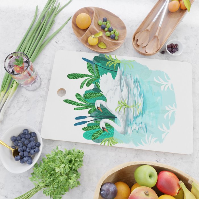 Swans In Love Cutting Board Gallery Image 2