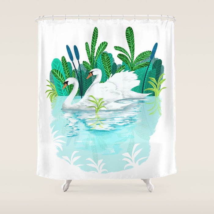 Swans In Love Shower Curtain Gallery Image 1
