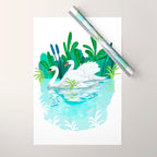 Swans In Love Wrapping Paper Gallery Image 1