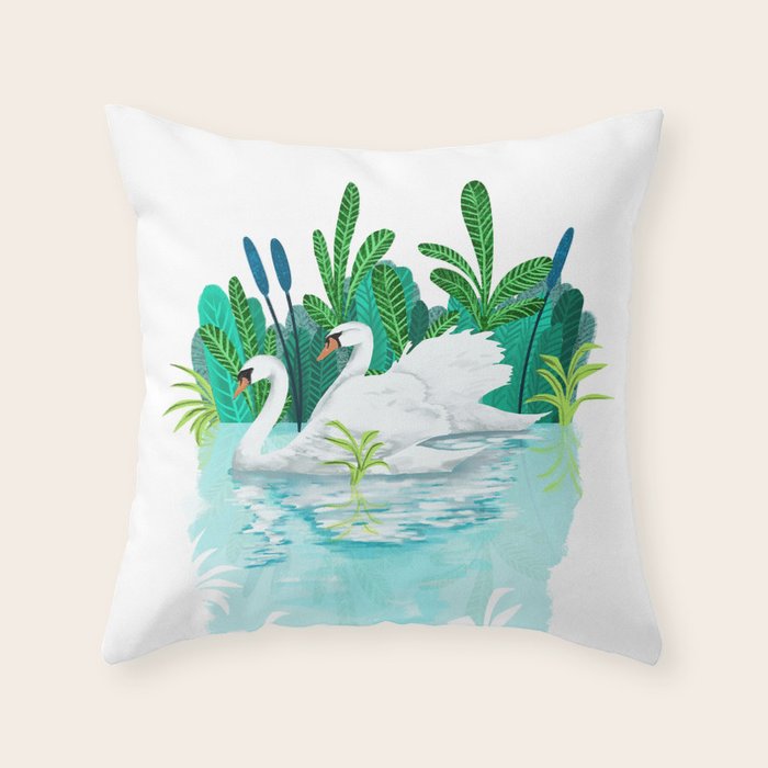 Swans In Love Throw Pillow Gallery Image 6
