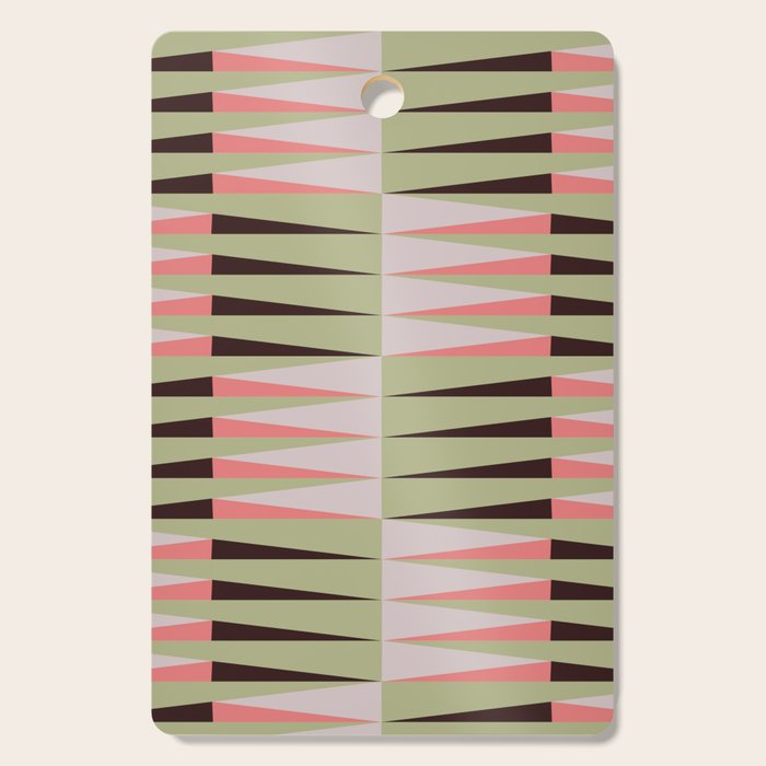 Geometric pattern rose and light green Cutting Board Gallery Image 1