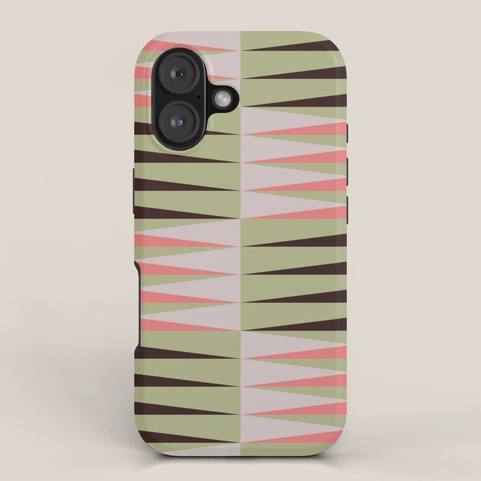 Geometric pattern rose and light green iPhone Case Gallery Image 1