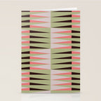 Geometric pattern rose and light green Stationery Card Gallery Image 2