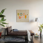 Christmas retro baubles no3 Wood Wall Art Gallery Image 2
