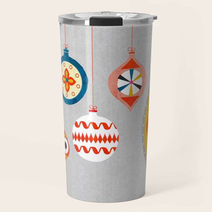 Christmas retro baubles no3 Travel Mug Gallery Image 1