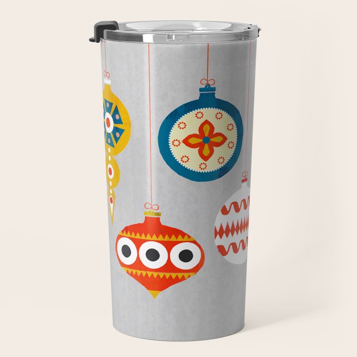 Christmas retro baubles no3 Travel Mug Gallery Image 3
