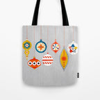 Christmas retro baubles no3 Tote Bag Gallery Image 1