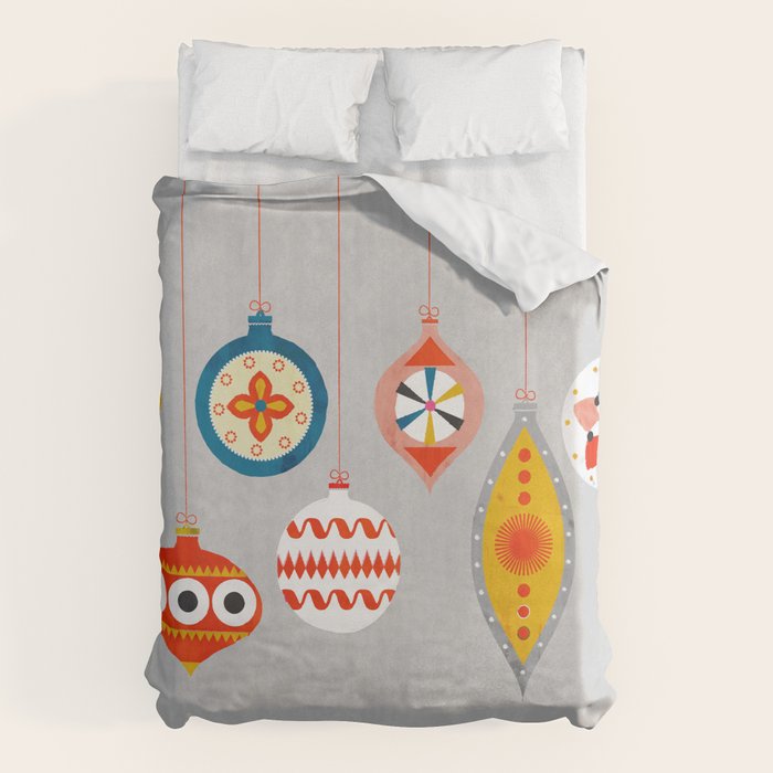 Christmas retro baubles no3 Duvet Cover Gallery Image 6