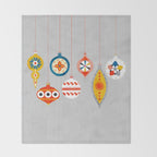 Christmas retro baubles no3 Throw Blanket Gallery Image 2
