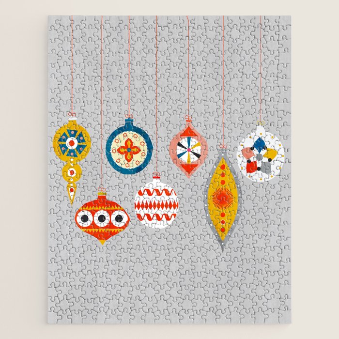 Christmas retro baubles no3 Jigsaw Puzzle Gallery Image 1