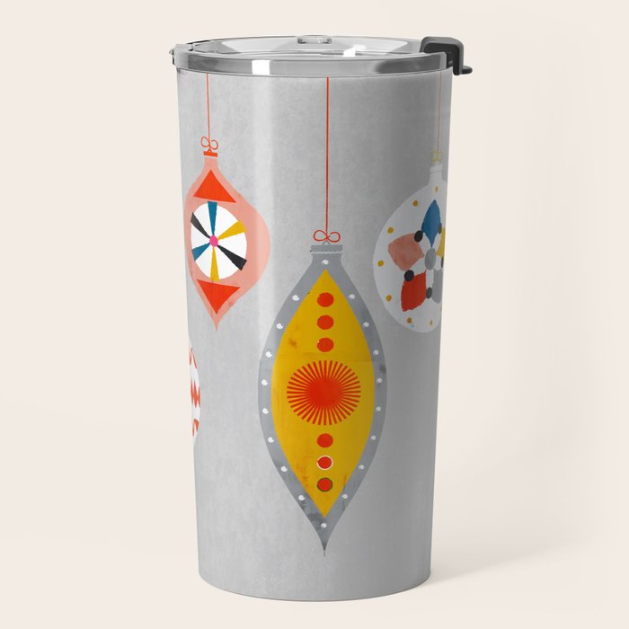 Christmas retro baubles no3 Travel Mug Gallery Image 2