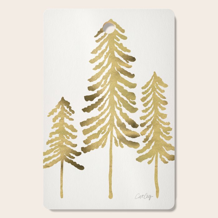 Pine Trees - Gold Palette Cutting Board Gallery Image 1