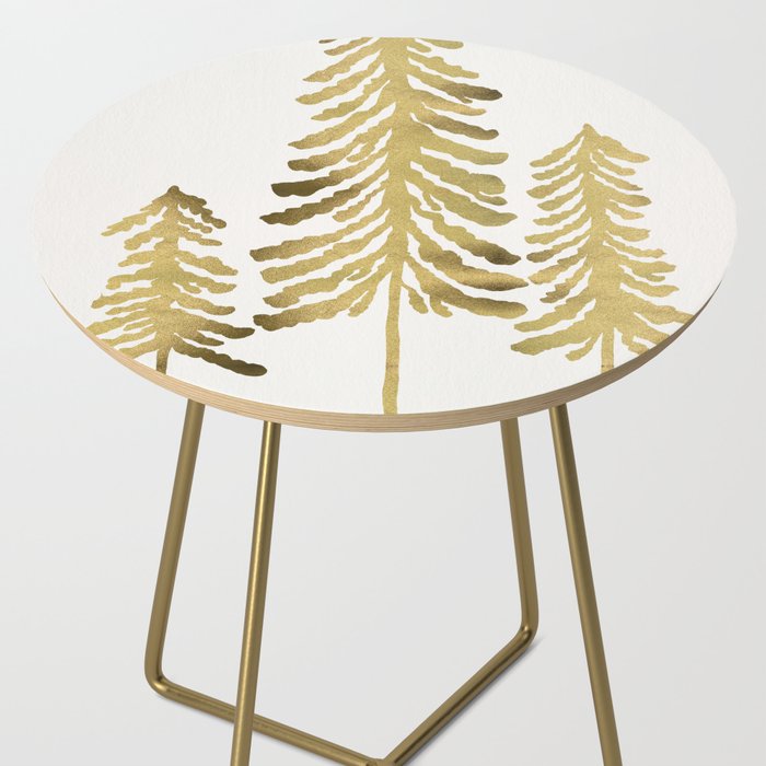 Pine Trees - Gold Palette Side Table Gallery Image 2