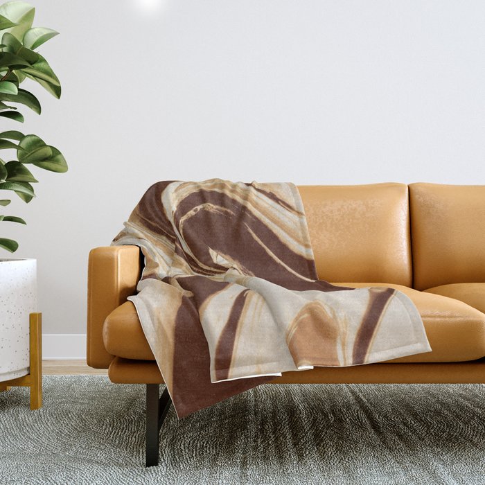 Mocha Drift Throw Blanket Gallery Image 1