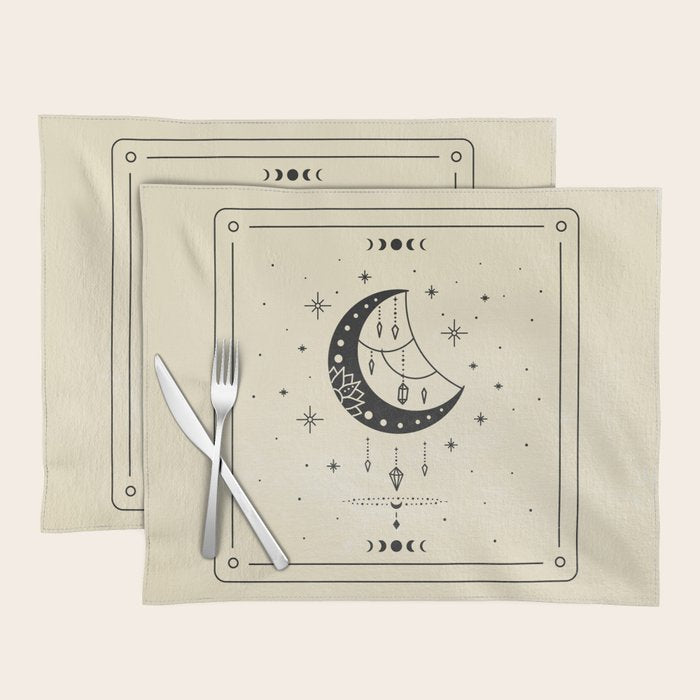 Mystic Moon & Stars: The Beige Edition Placemat Gallery Image 1