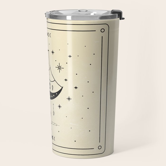 Mystic Moon & Stars: The Beige Edition Travel Mug Gallery Image 2