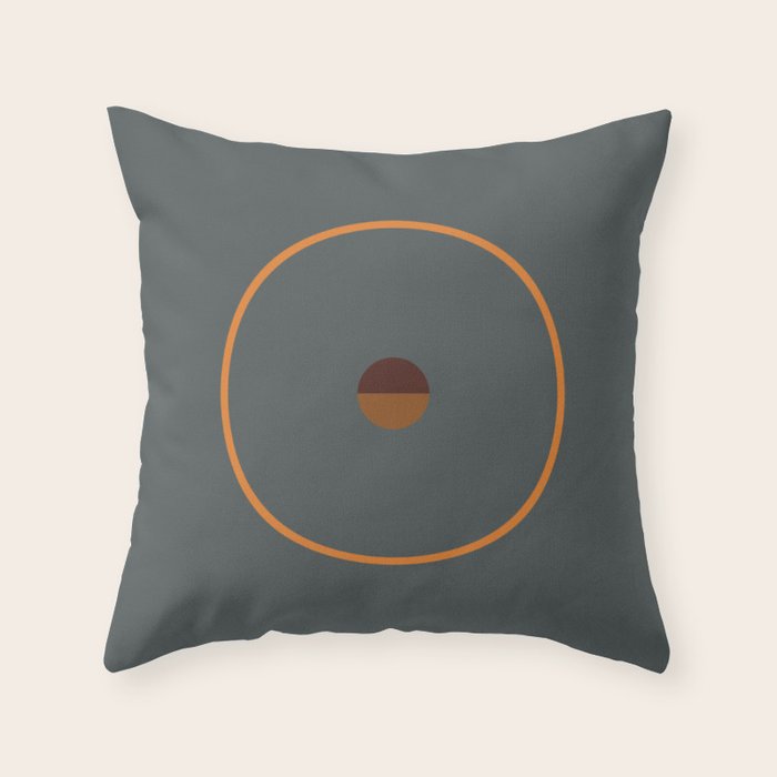 catch II anthracite and ocher Throw Pillow Gallery Image 6