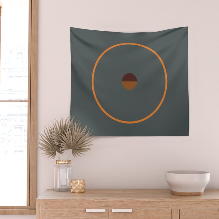catch II anthracite and ocher Wall Tapestry Gallery Image 2