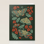 Moths in Emerald Twilight Stationery Card Gallery Image 2