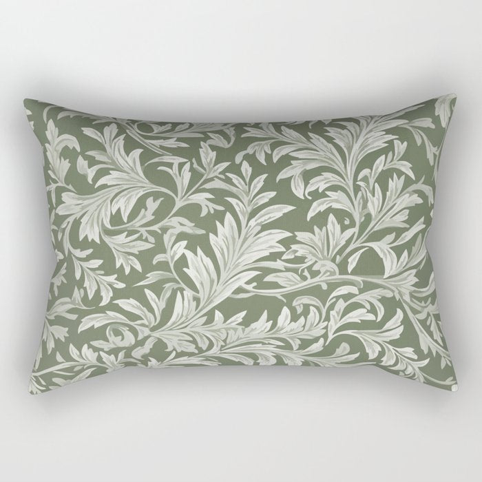 Countryside Bloom Sage Leaf Rectangular Pillow Gallery Image 2