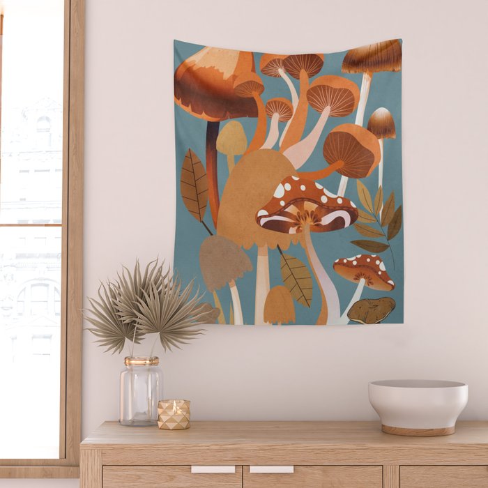 Mushrooms 3 Wall Tapestry Gallery Image 2