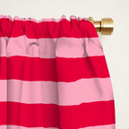 Retro, Beach, Colorful Stripes, Pink and Red Window Curtain Gallery Image 2