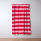 Retro, Beach, Colorful Stripes, Pink and Red Window Curtain Gallery Image 3