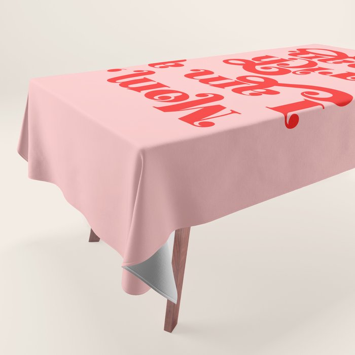 Feminist Pink "Mom, I am a rich man" (ix 2021) Tablecloth Gallery Image 1