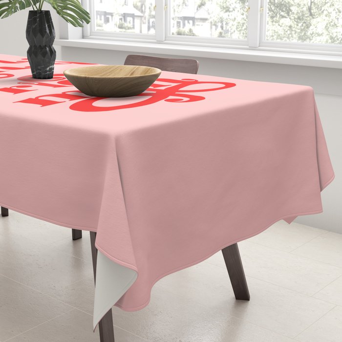 Feminist Pink "Mom, I am a rich man" (ix 2021) Tablecloth Gallery Image 3