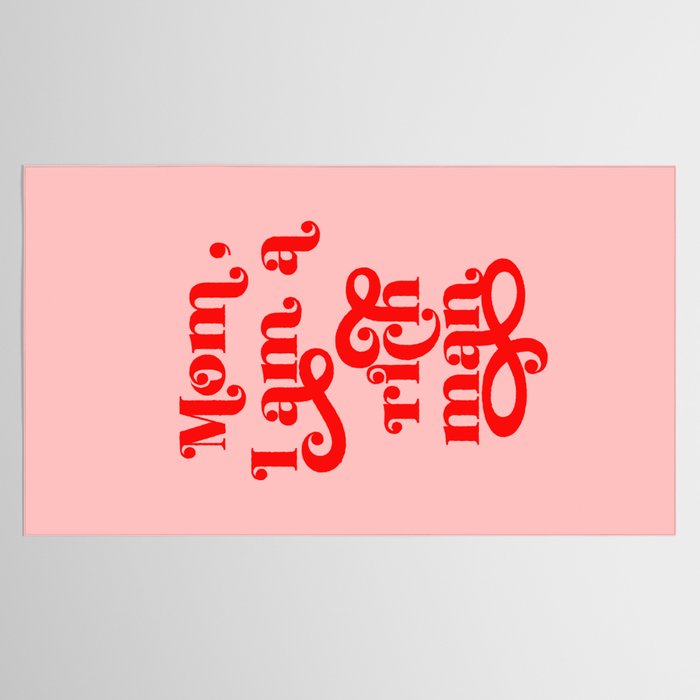 Feminist Pink "Mom, I am a rich man" (ix 2021) Tablecloth Gallery Image 2