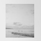 Once your board hits the water - Black and white surf travel photography print | Dominican republic Throw Blanket Gallery Image 2
