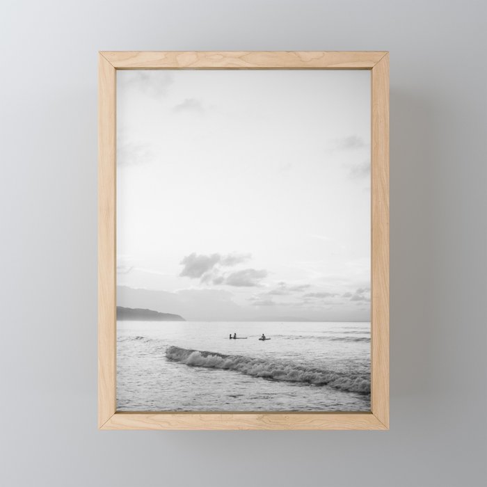 Once your board hits the water - Black and white surf travel photography print | Dominican republic Mini Art Print Gallery Image 1