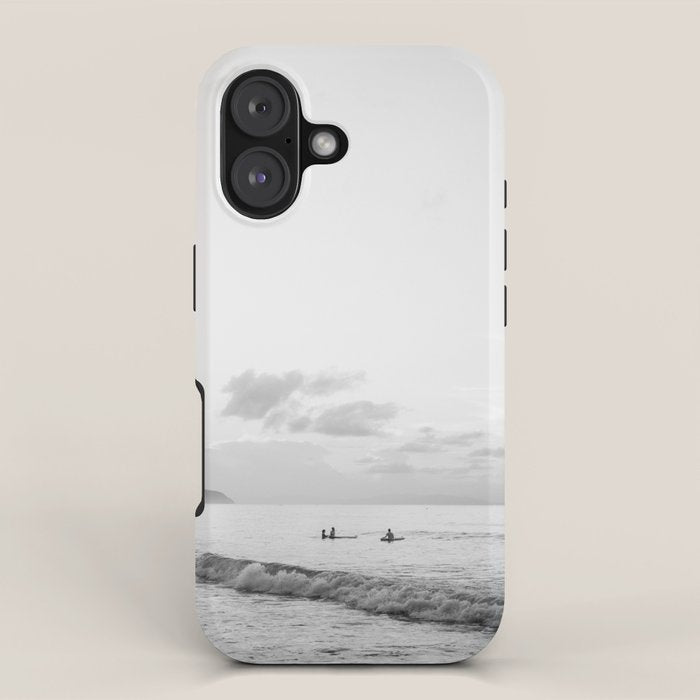 Once your board hits the water - Black and white surf travel photography print | Dominican republic iPhone Case Gallery Image 1