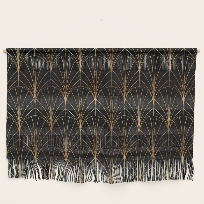 Art Deco Waterfalls // Black Luxe Wall Hanging Gallery Image 1