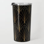 Art Deco Waterfalls // Black Luxe Travel Mug Gallery Image 3