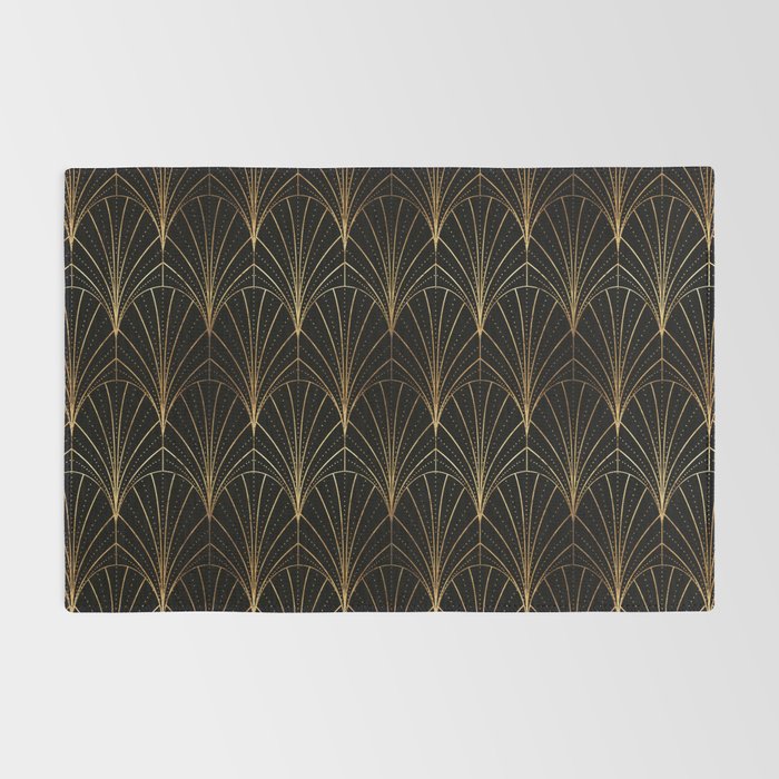 Art Deco Waterfalls // Black Luxe Rug Gallery Image 2