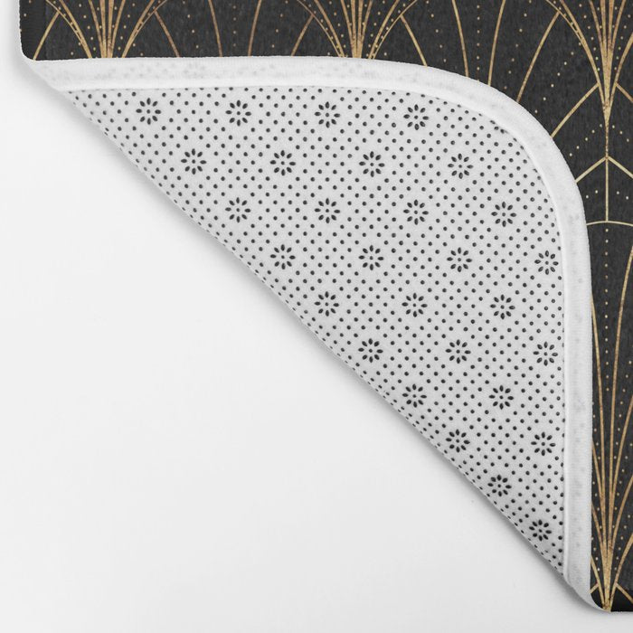 Art Deco Waterfalls // Black Luxe Bath Mat Gallery Image 2
