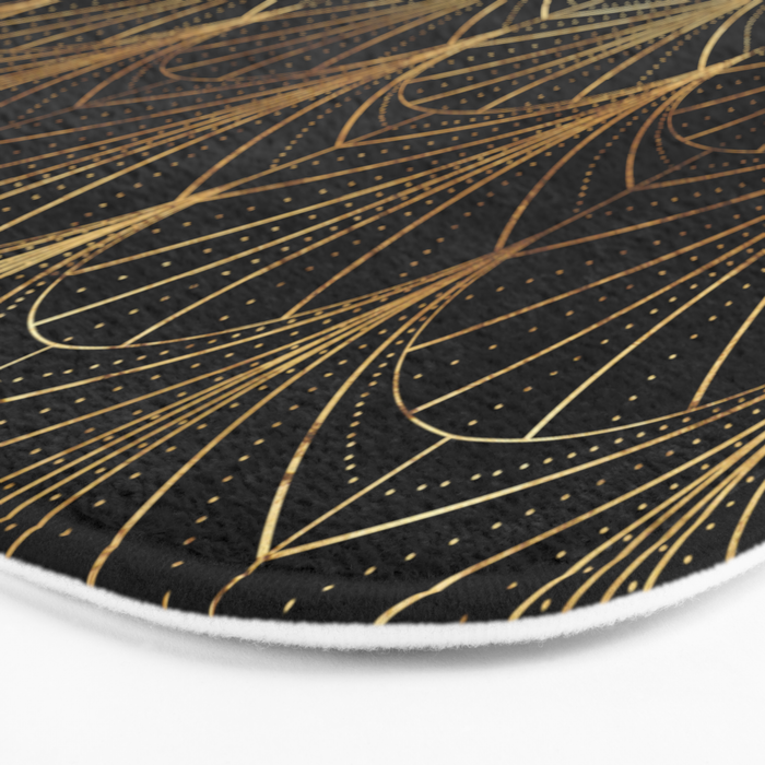 Art Deco Waterfalls // Black Luxe Bath Mat Gallery Image 3