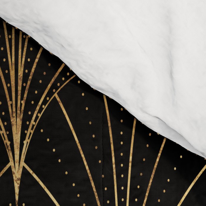 Art Deco Waterfalls // Black Luxe Comforter Gallery Image 4