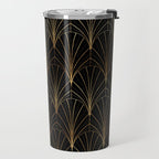 Art Deco Waterfalls // Black Luxe Travel Mug Gallery Image 2