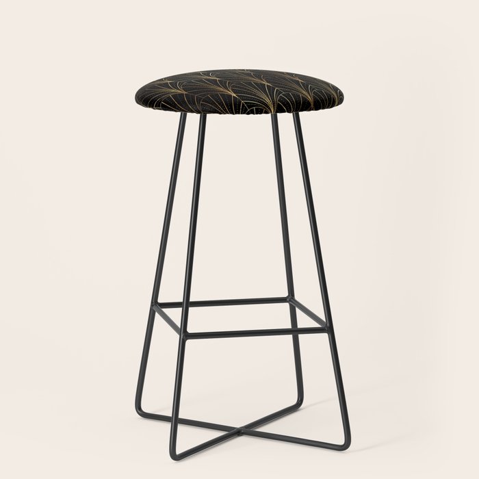Art Deco Waterfalls // Black Luxe Stool Gallery Image 1