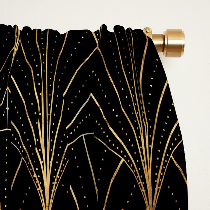 Art Deco Waterfalls // Black Luxe Window Curtain Gallery Image 2